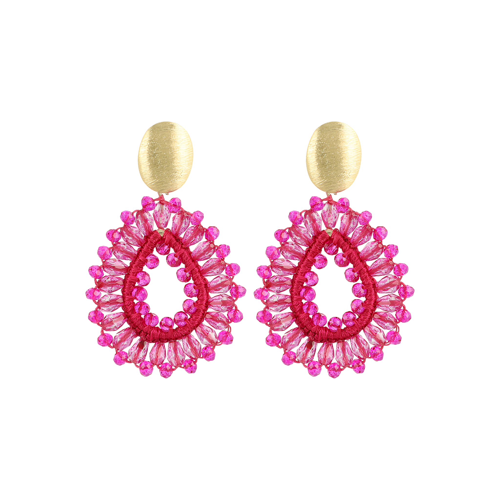 LOTT.gioielli Ohrringe Silk Drop, fuchsia, S, vergoldet
