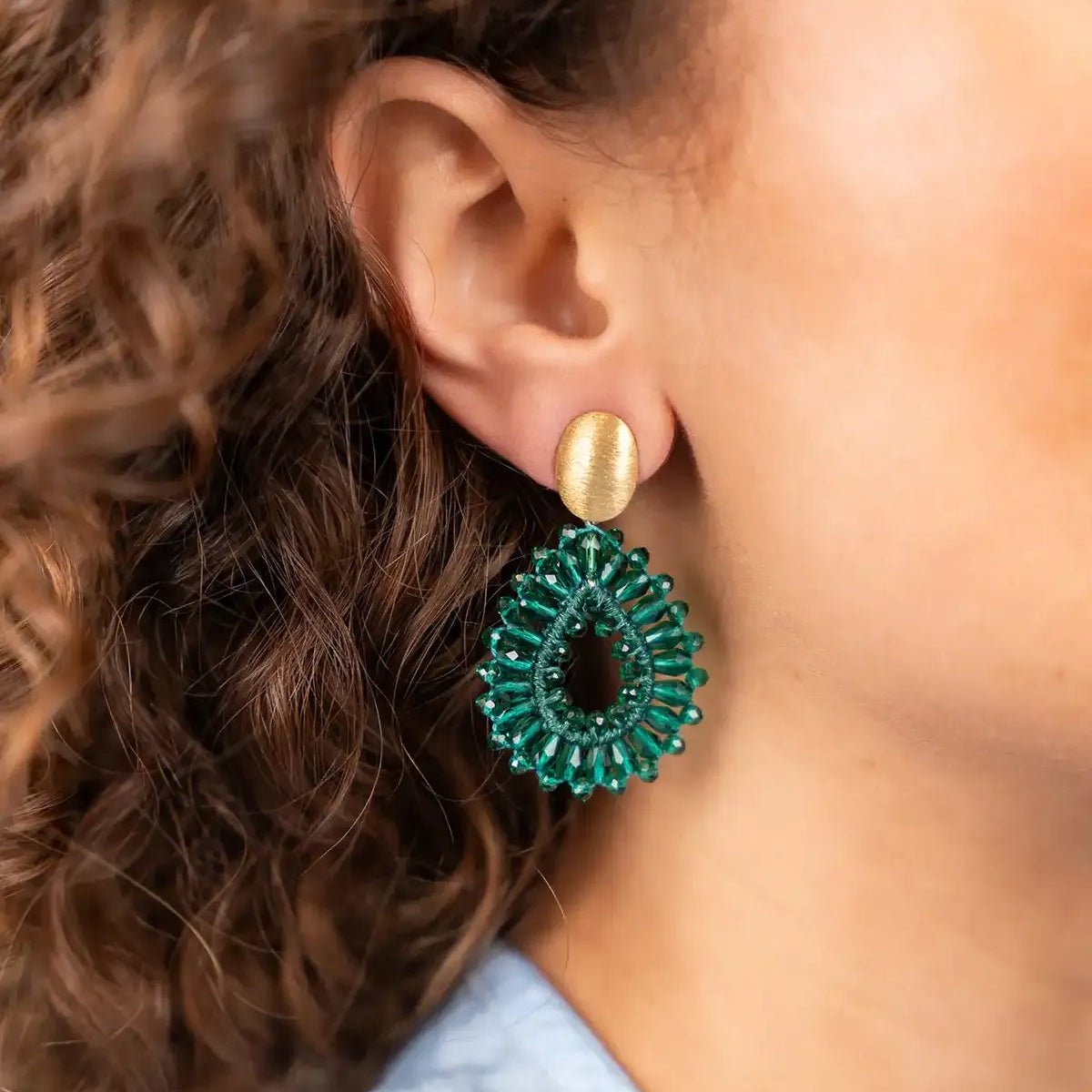 LOTT.gioielli Ohrringe Silk Drop, light ocean, S, vergoldet