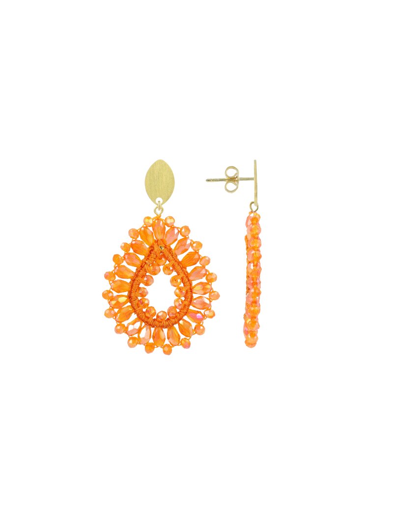 LOTT.gioielli Ohrringe Silk Drop, lion orange, S, vergoldet