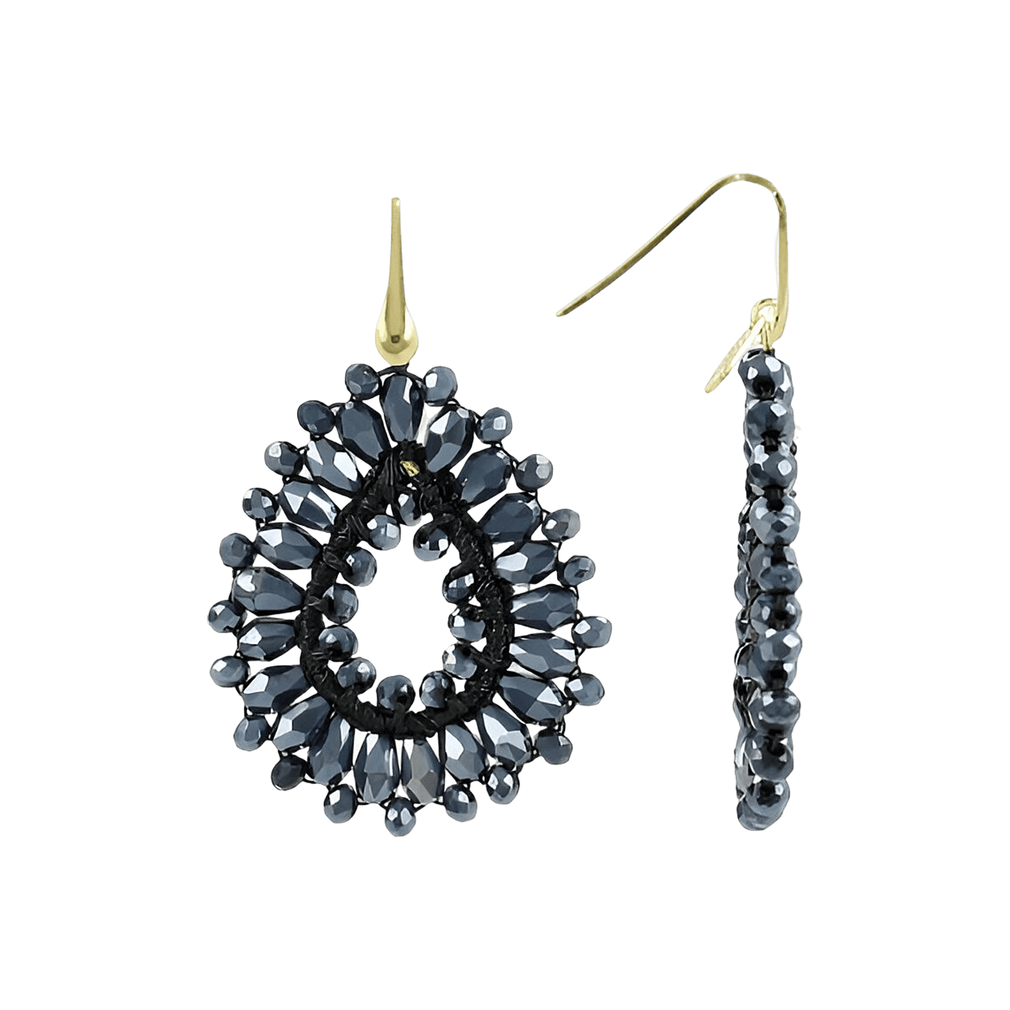 LOTT.gioielli Ohrringe Silk Drop, metallic blue, S, vergoldet