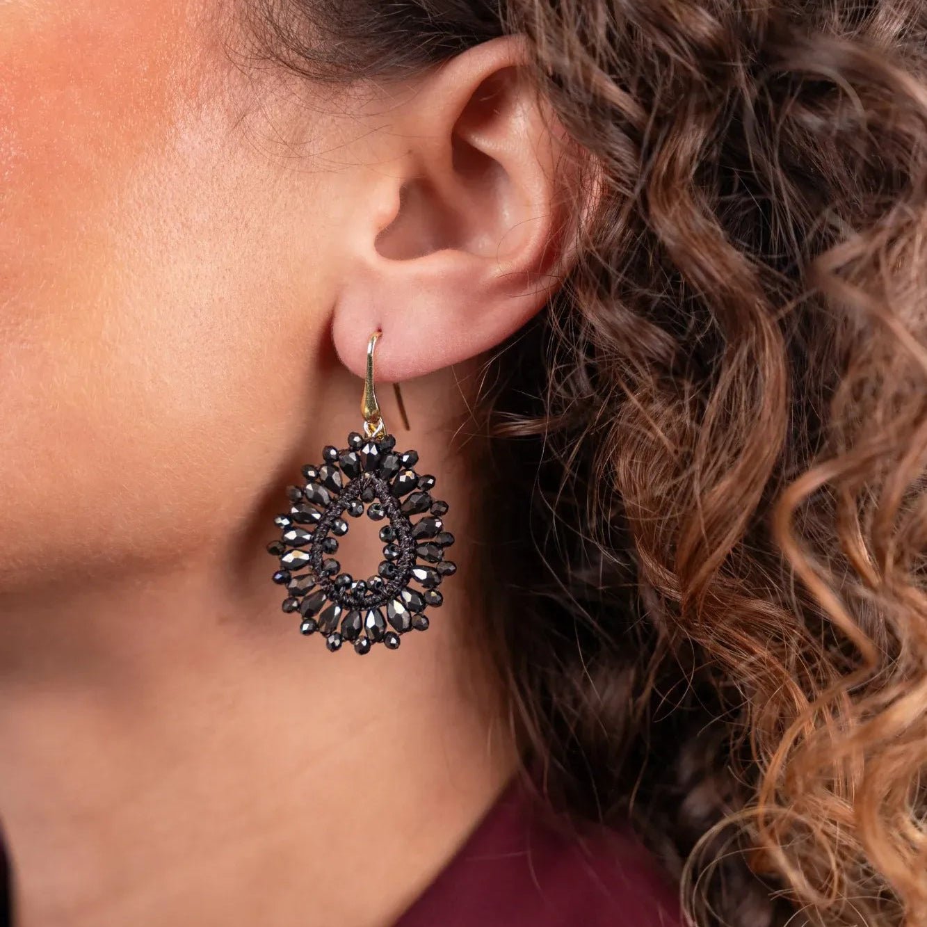 LOTT.gioielli Ohrringe Silk Drop, metallic brown, Hänger, S, vergoldet