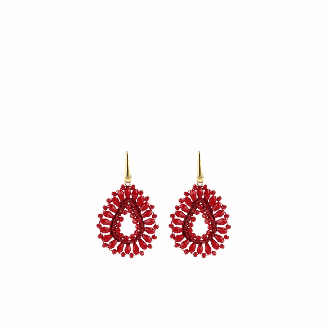 LOTT.gioielli Ohrringe Silk Drop, red, S, Hänger, vergoldet