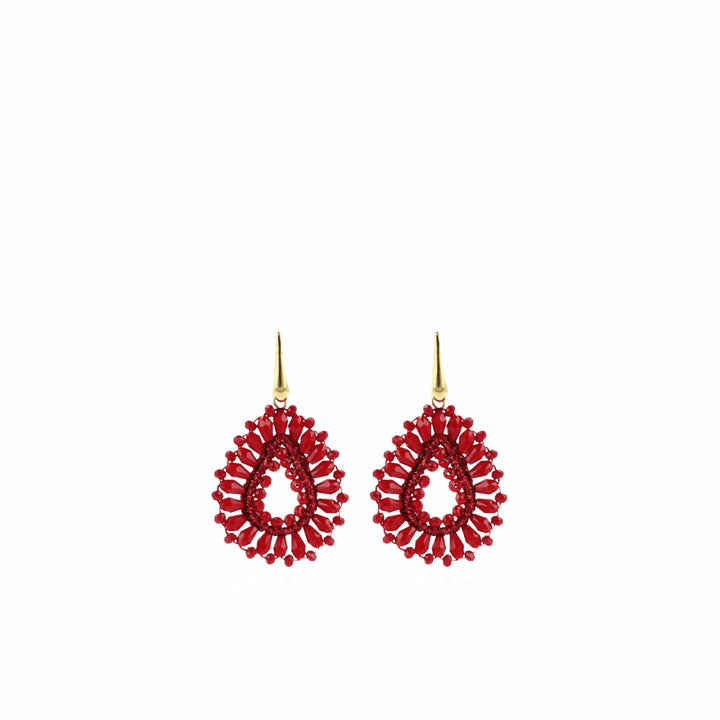 LOTT.gioielli Ohrringe Silk Drop, red, S, Hänger, vergoldet