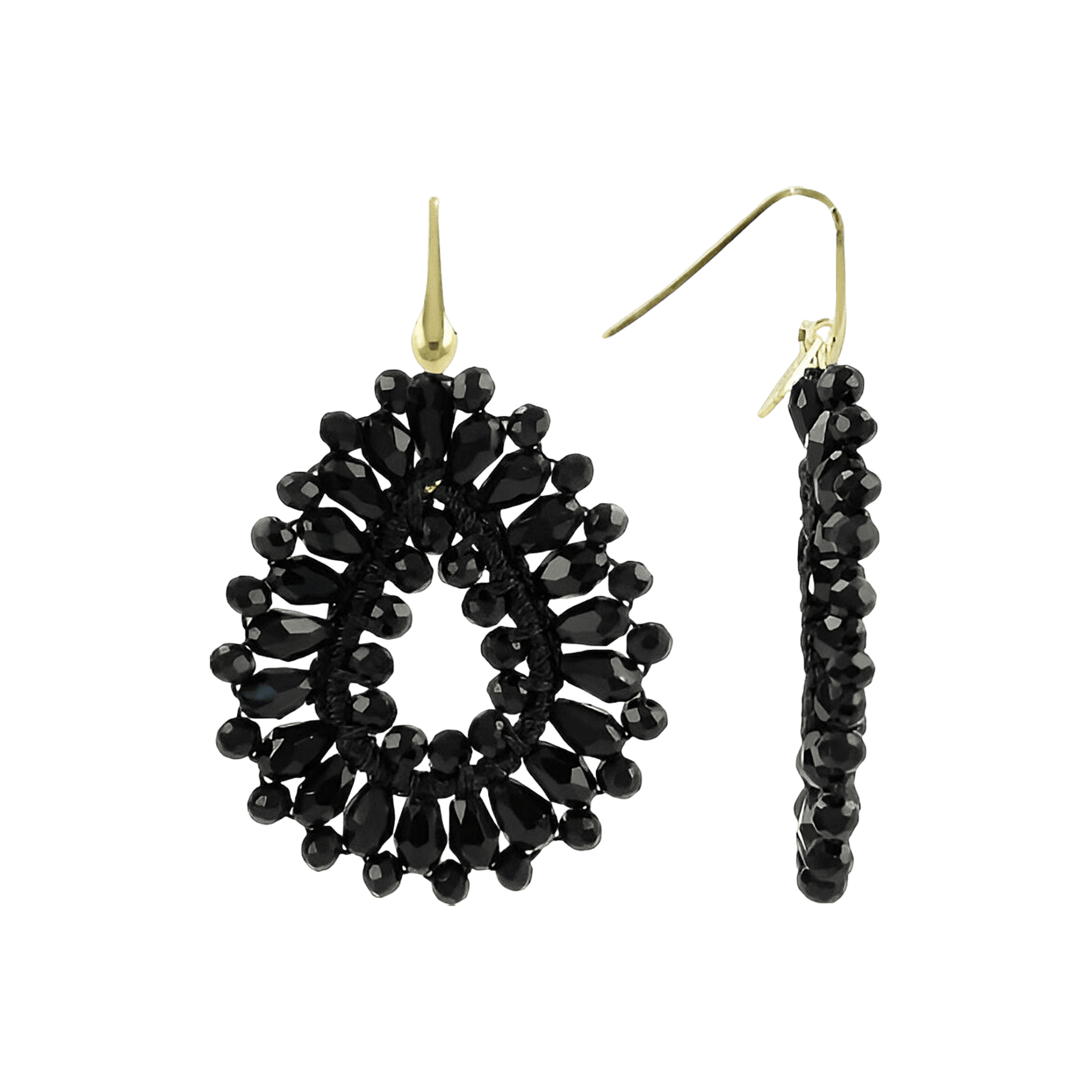 LOTT.gioielli Ohrringe Silk Drop, schwarz, S, Hänger, vergoldet