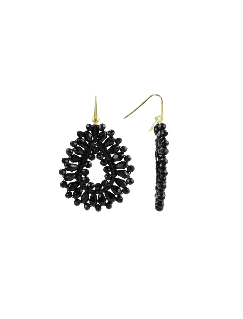 LOTT.gioielli Ohrringe Silk Drop, schwarz, S, Hänger, vergoldet