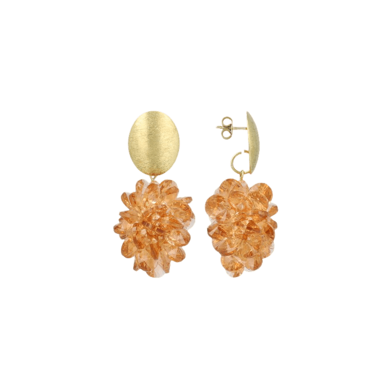 LOTT.gioielli Ohrringe Thick Oval Crystal Sequins, light neon flare, vergoldet