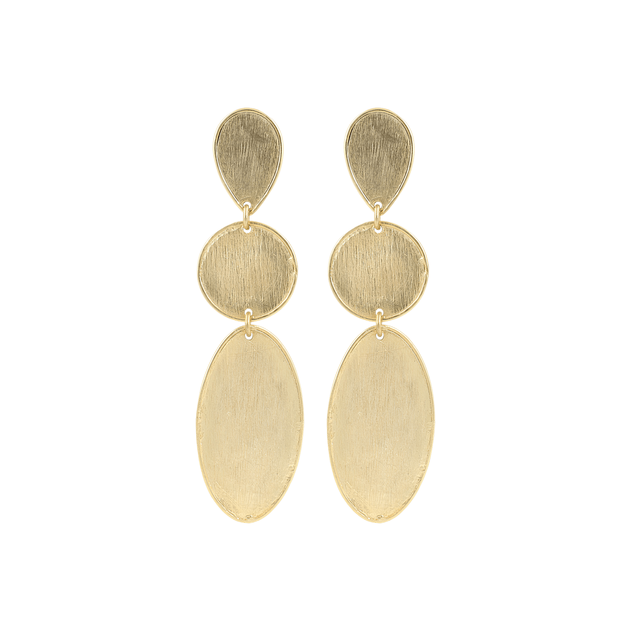 LOTT.gioielli Ohrringe Triple Oval Stone, vergoldet