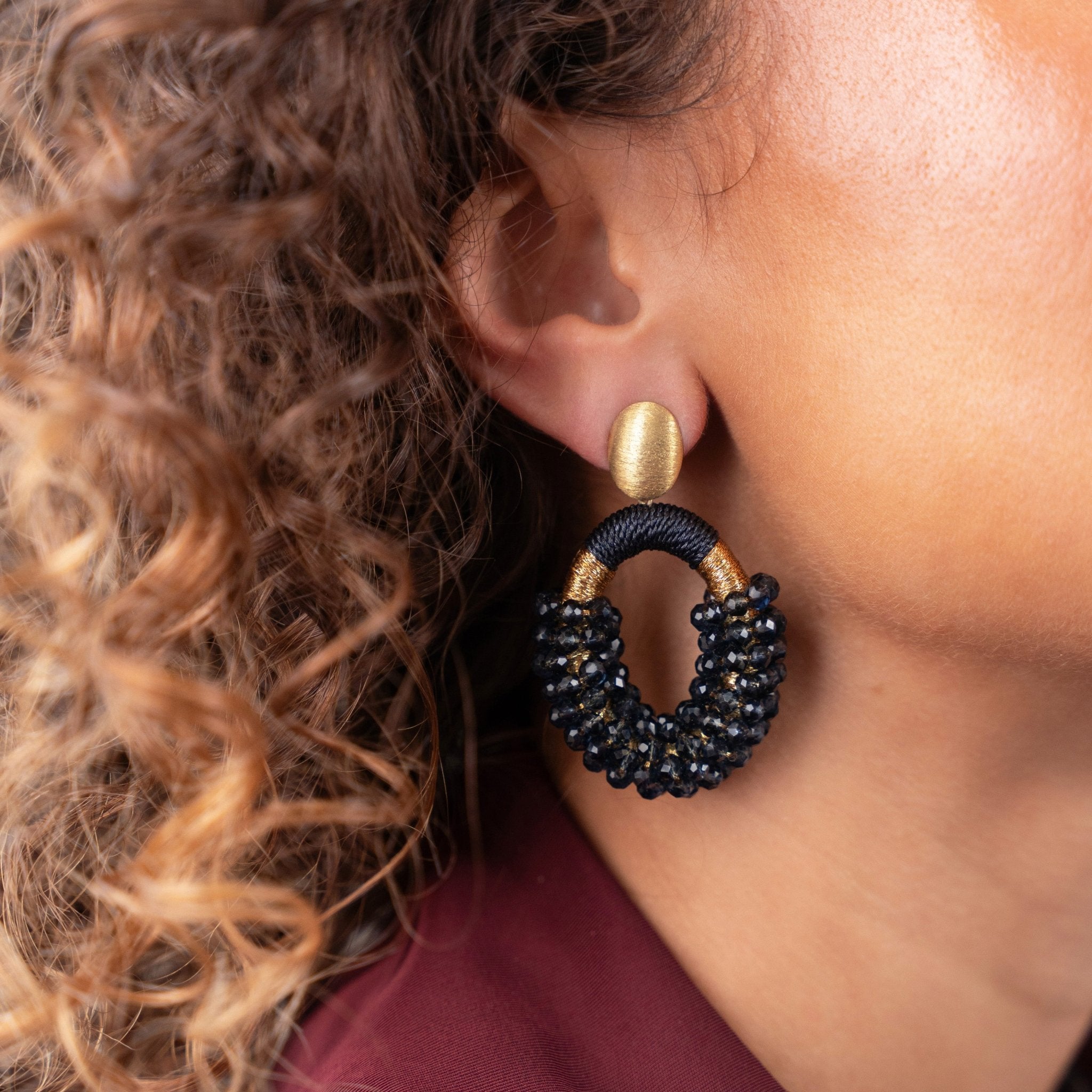 LOTT.gioielli Ohrringe Yara Combi Oval, elemental blue, M, vergoldet