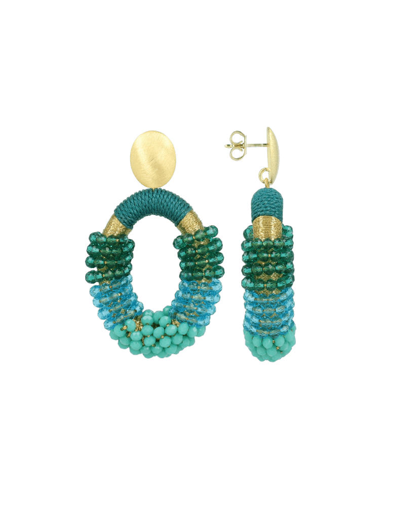 LOTT.gioielli Ohrringe Yara Combi Oval, light ocean, M, vergoldet
