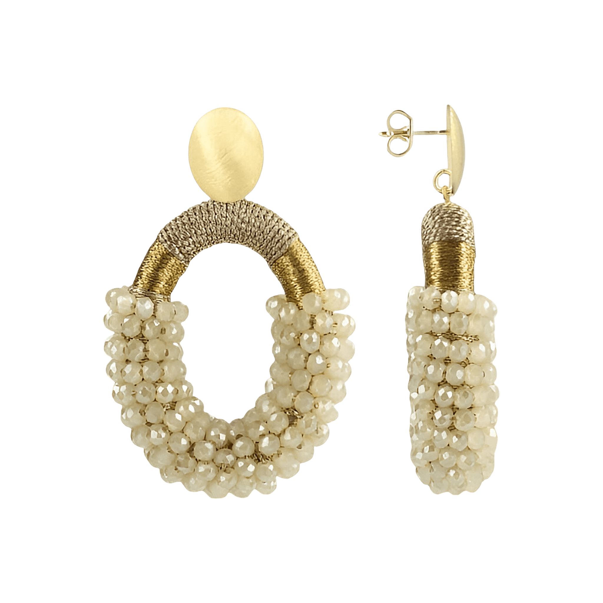 LOTT.gioielli Ohrringe Yara Combi Oval, nude, M, vergoldet