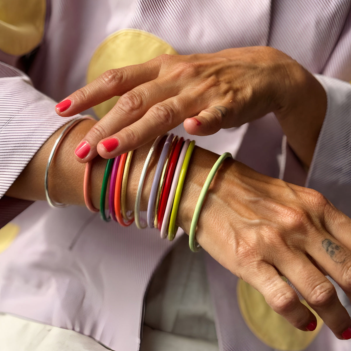 Lulu Copenhagen Armreif Color Bangle, versilbert Ø 60 mm