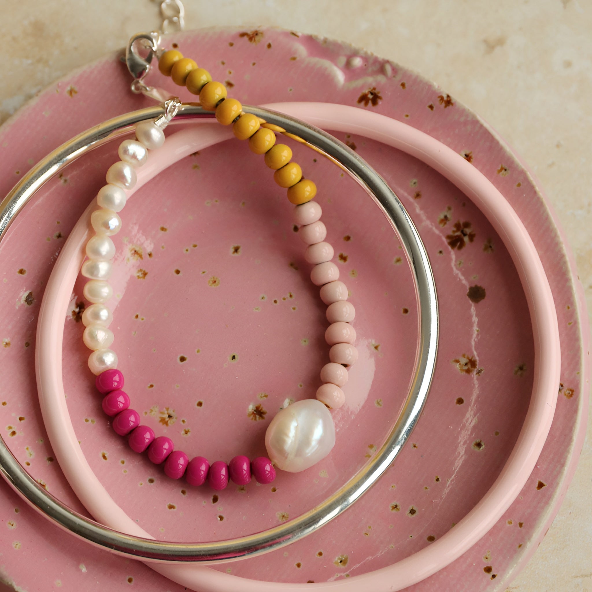 Lulu Copenhagen Armreif Color Bangle, versilbert Ø 60 mm