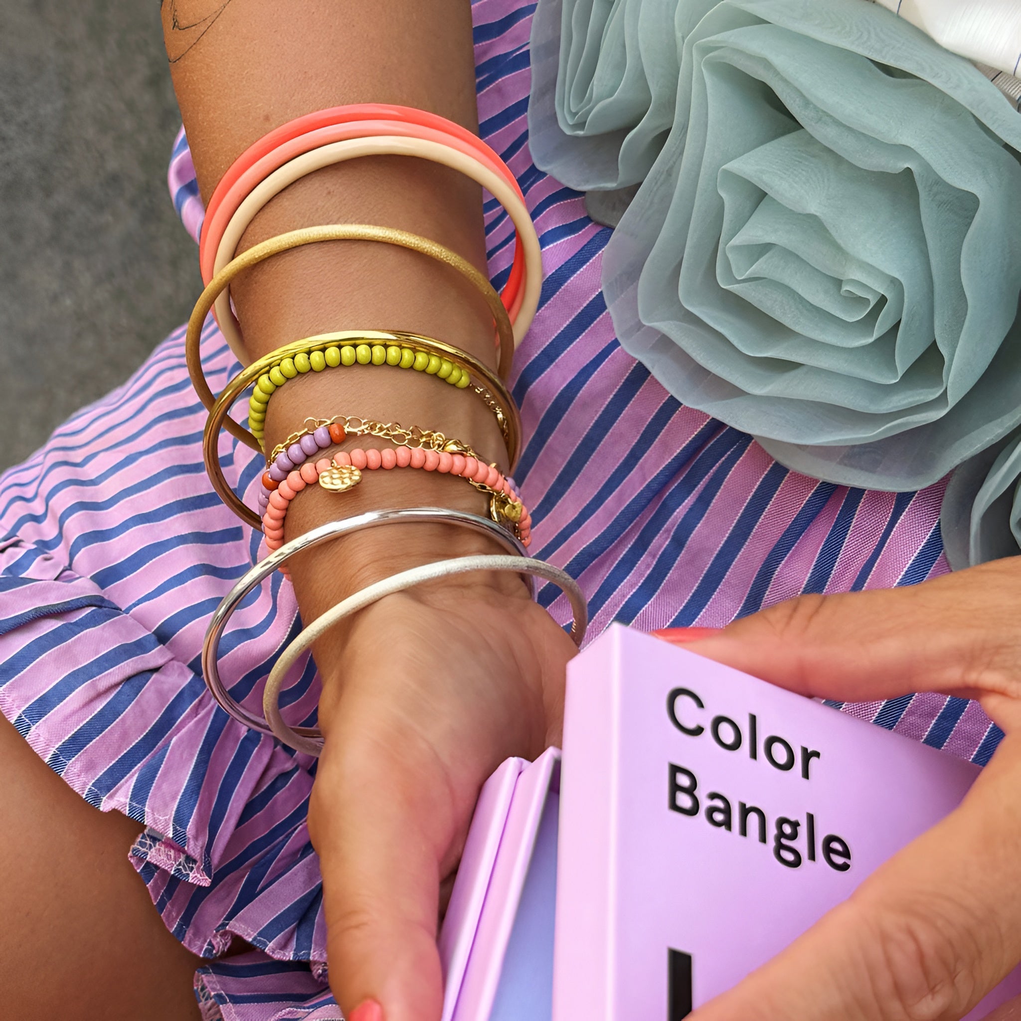 Lulu Copenhagen Armreif Color Bangle, versilbert Ø 60 mm