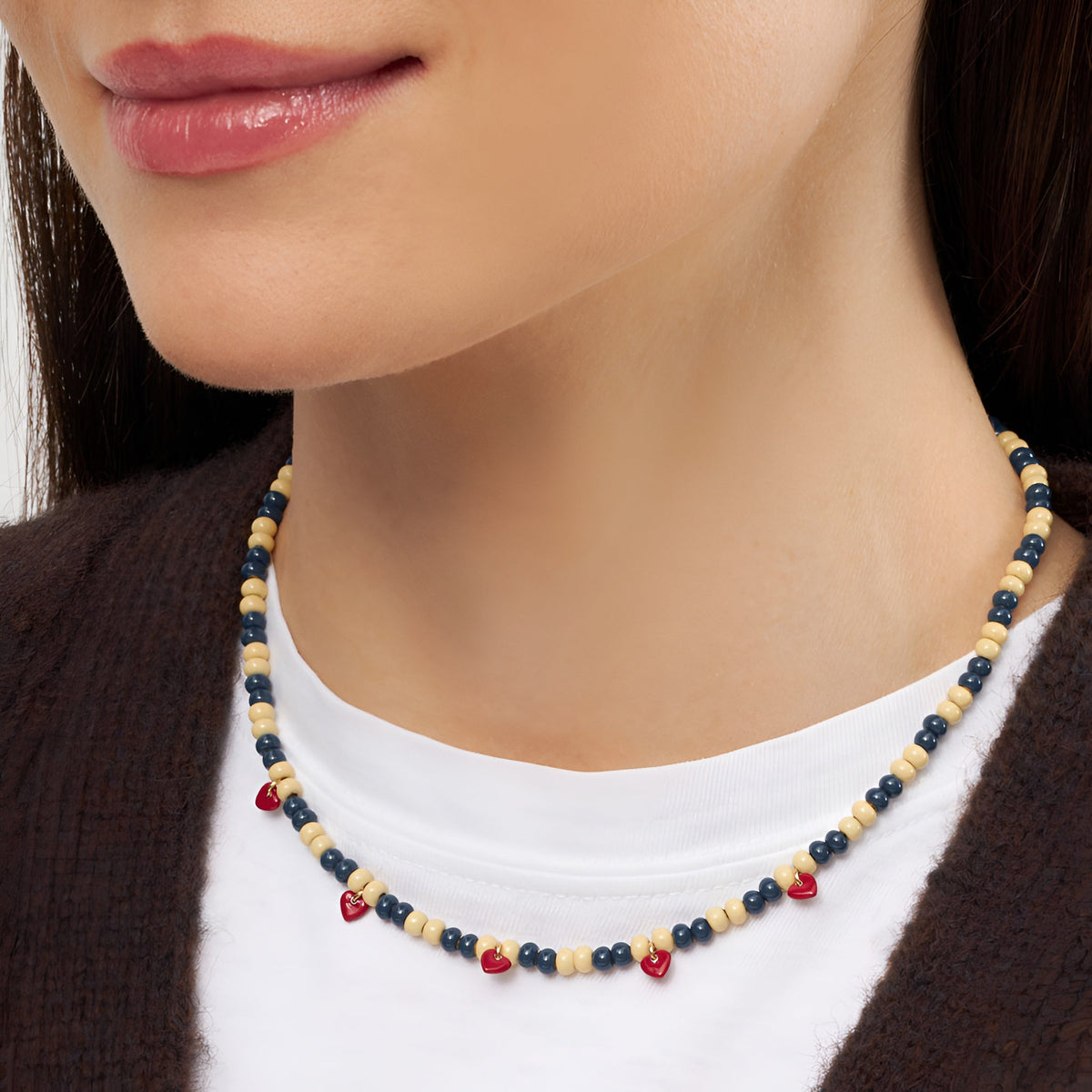 Lulu Copenhagen Kette Color Ball Heart, vergoldet