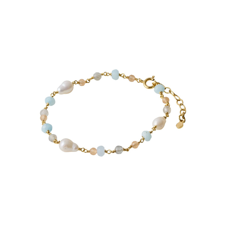Pernille Corydon Armband Mellow Blue, vergoldet