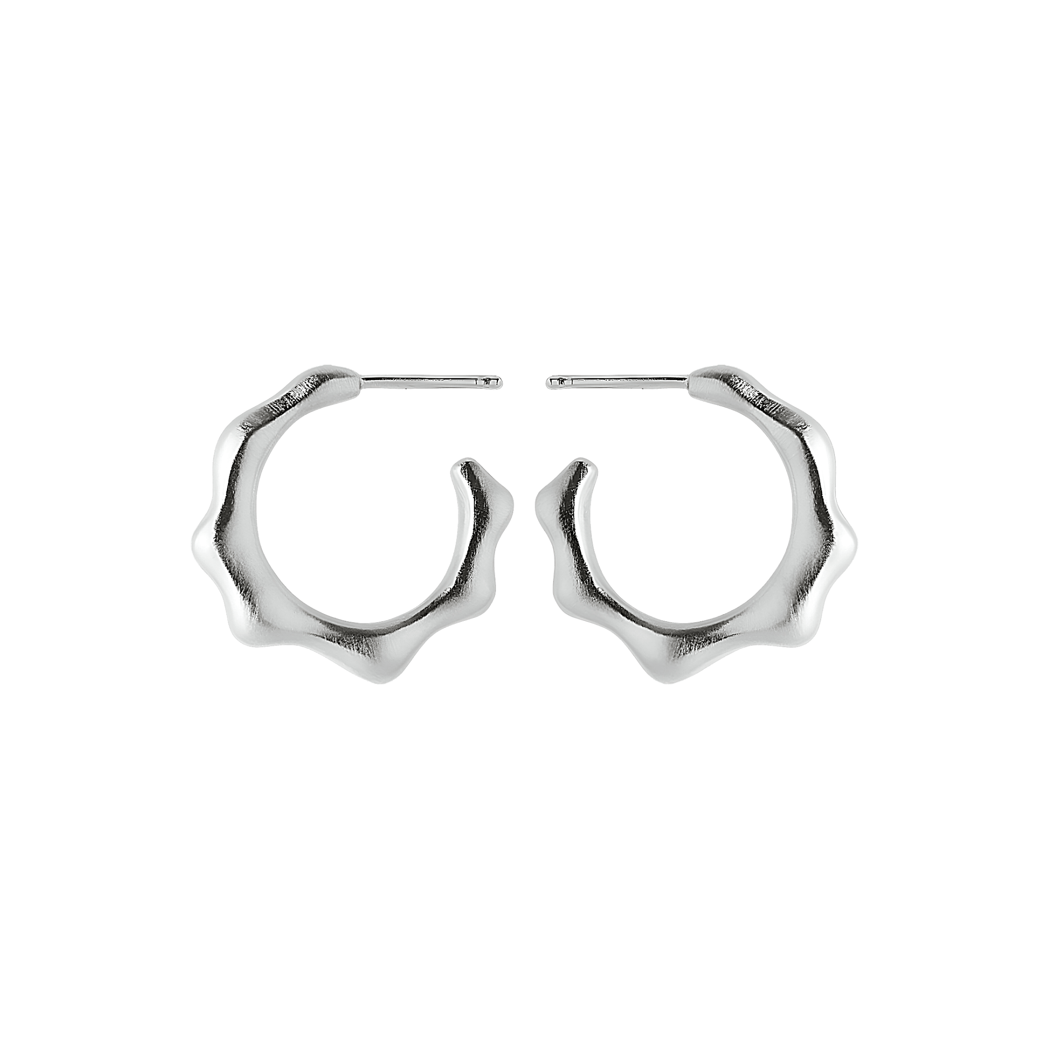 Pernille Corydon Creolen Aqua Hoops, Silber