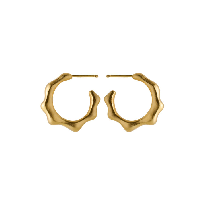 Pernille Corydon Creolen Aqua Hoops, vergoldet