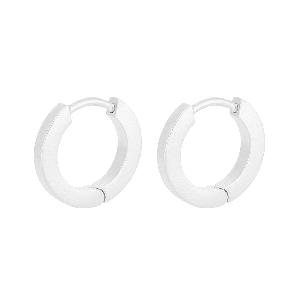Pernille Corydon Creolen Edge Huggies, Silber