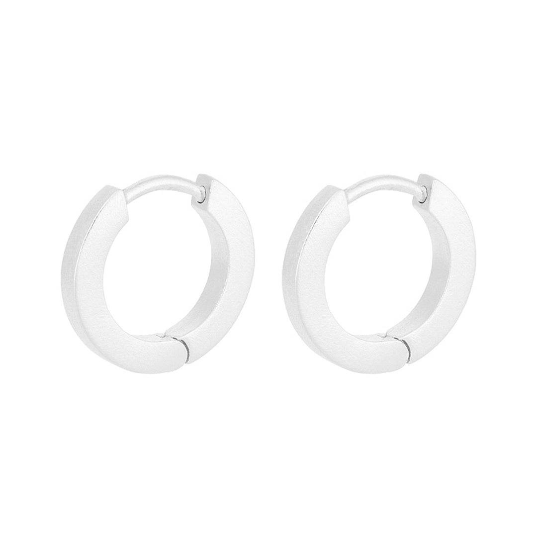 Pernille Corydon Creolen Edge Huggies, Silber