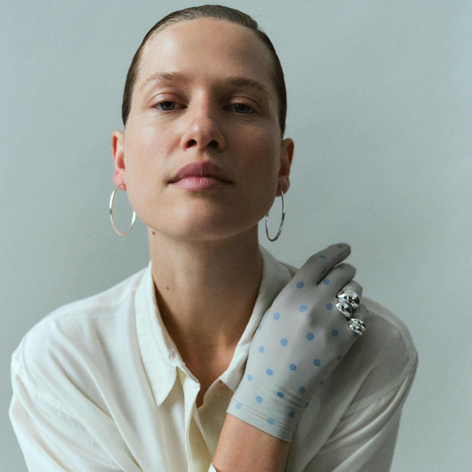 Pernille Corydon Creolen Large Circle Line, versilbert