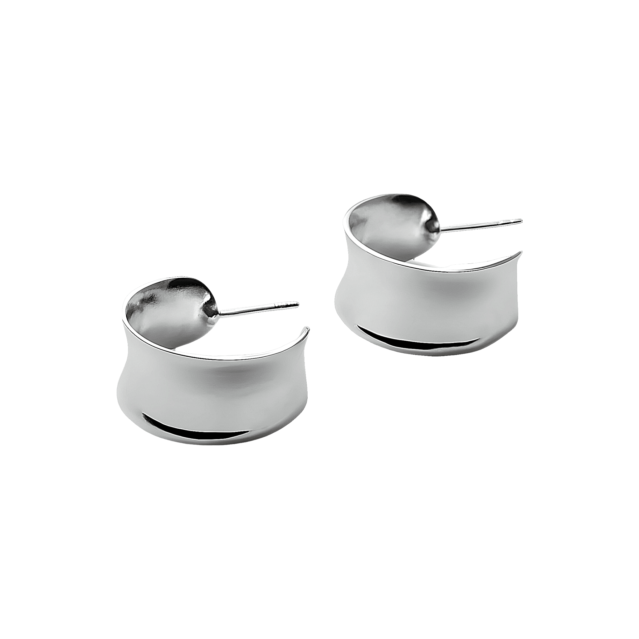 Pernille Corydon Creolen Large Reflection Hoops, versilbert