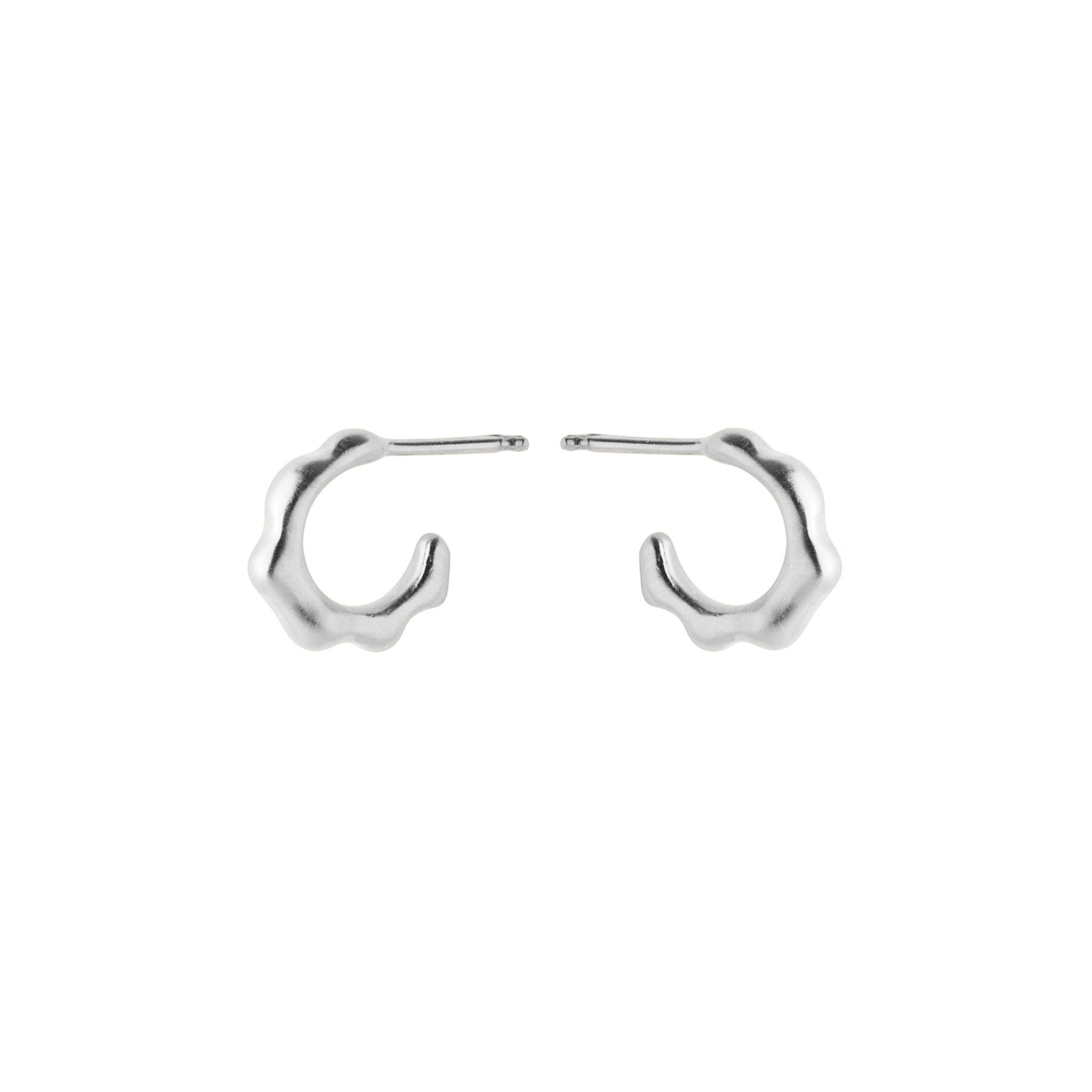 Pernille Corydon Creolen Small Aqua Hoops, Silber