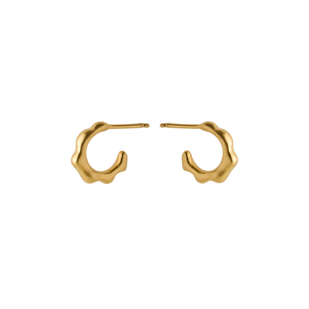 Pernille Corydon Creolen Small Aqua Hoops, vergoldet