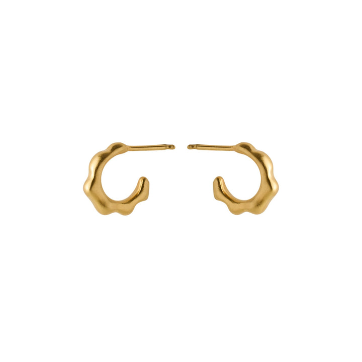 Pernille Corydon Creolen Small Aqua Hoops, vergoldet