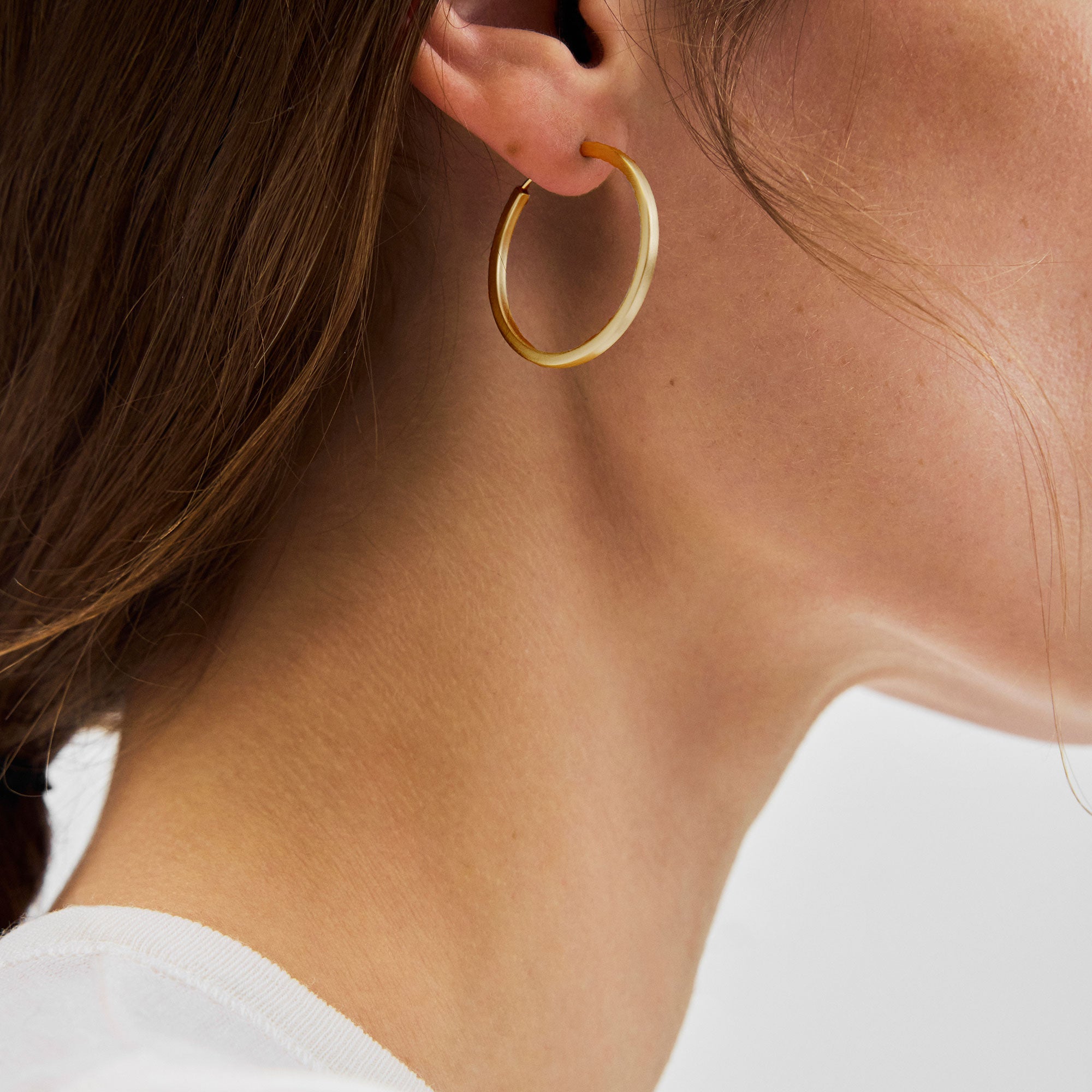 Pernille Corydon Creolen Small Circle Line, vergoldet