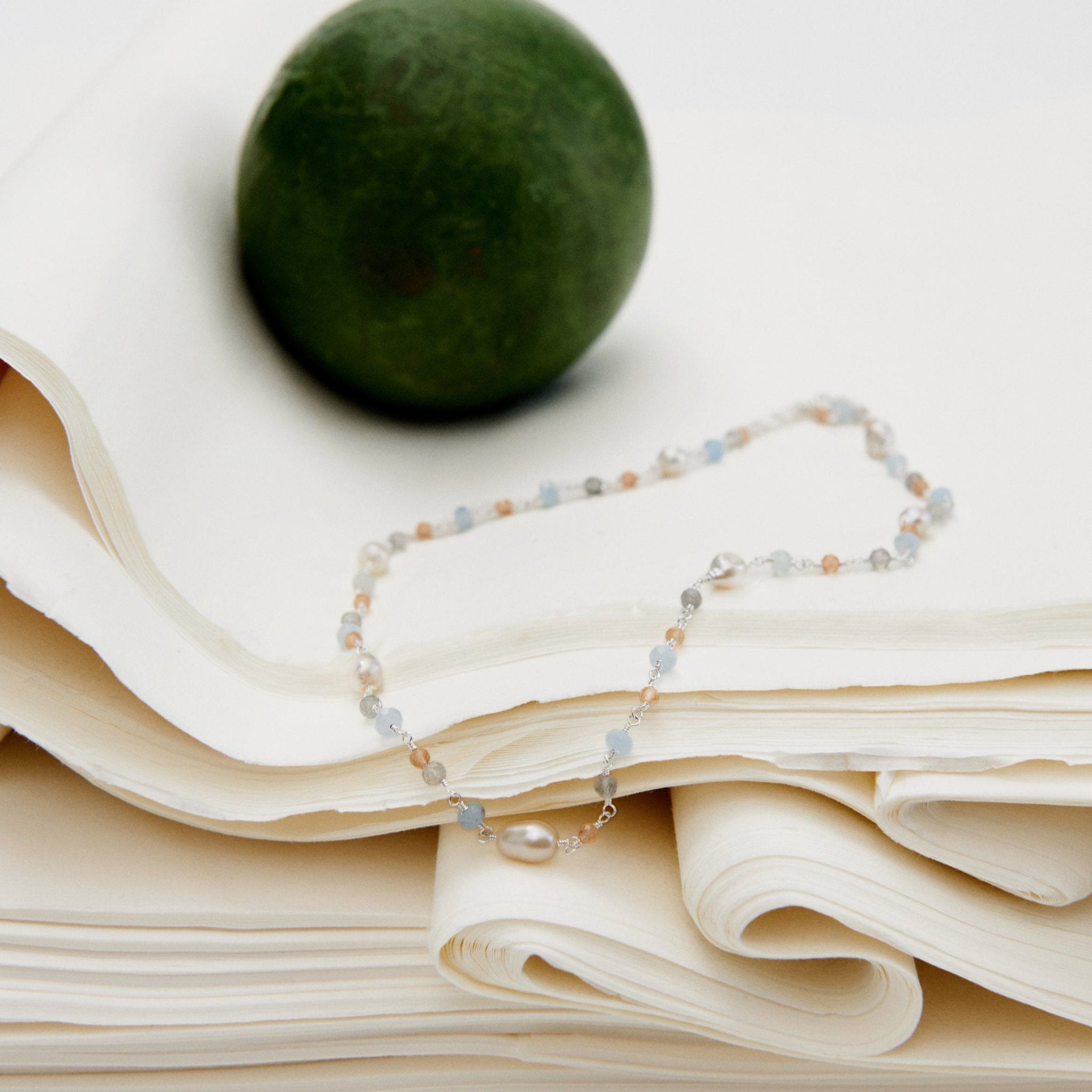 Pernille Corydon Kette Mellow Blue, Silber