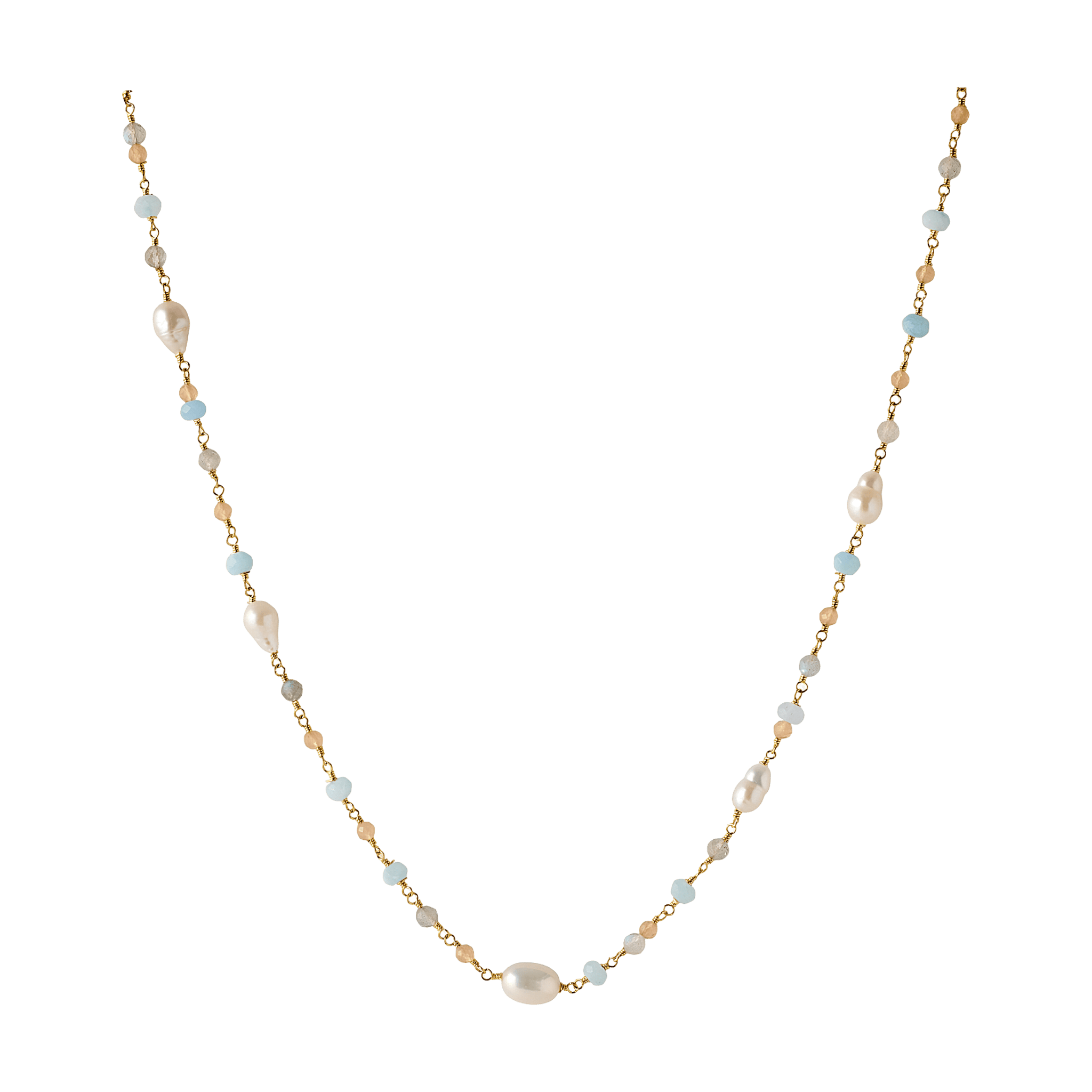 Pernille Corydon Kette Mellow Blue, vergoldet