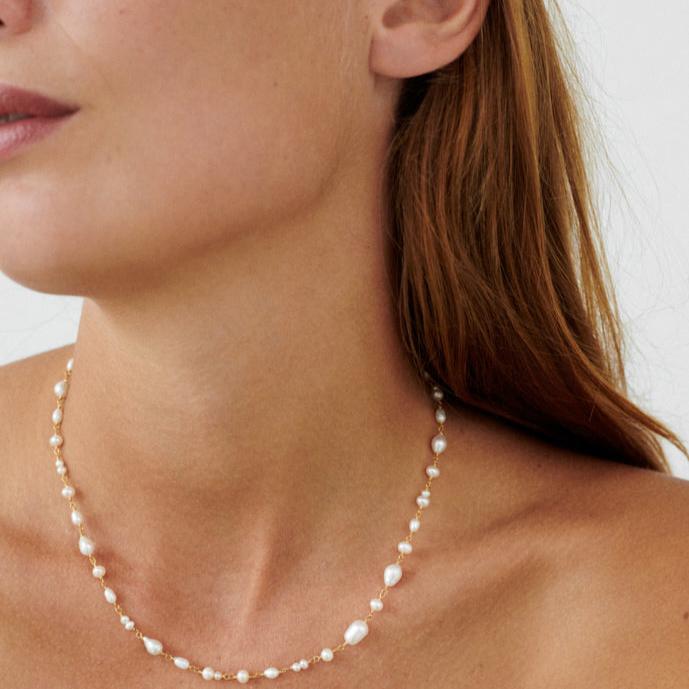 Pernille Corydon Kette White Dream, vergoldet
