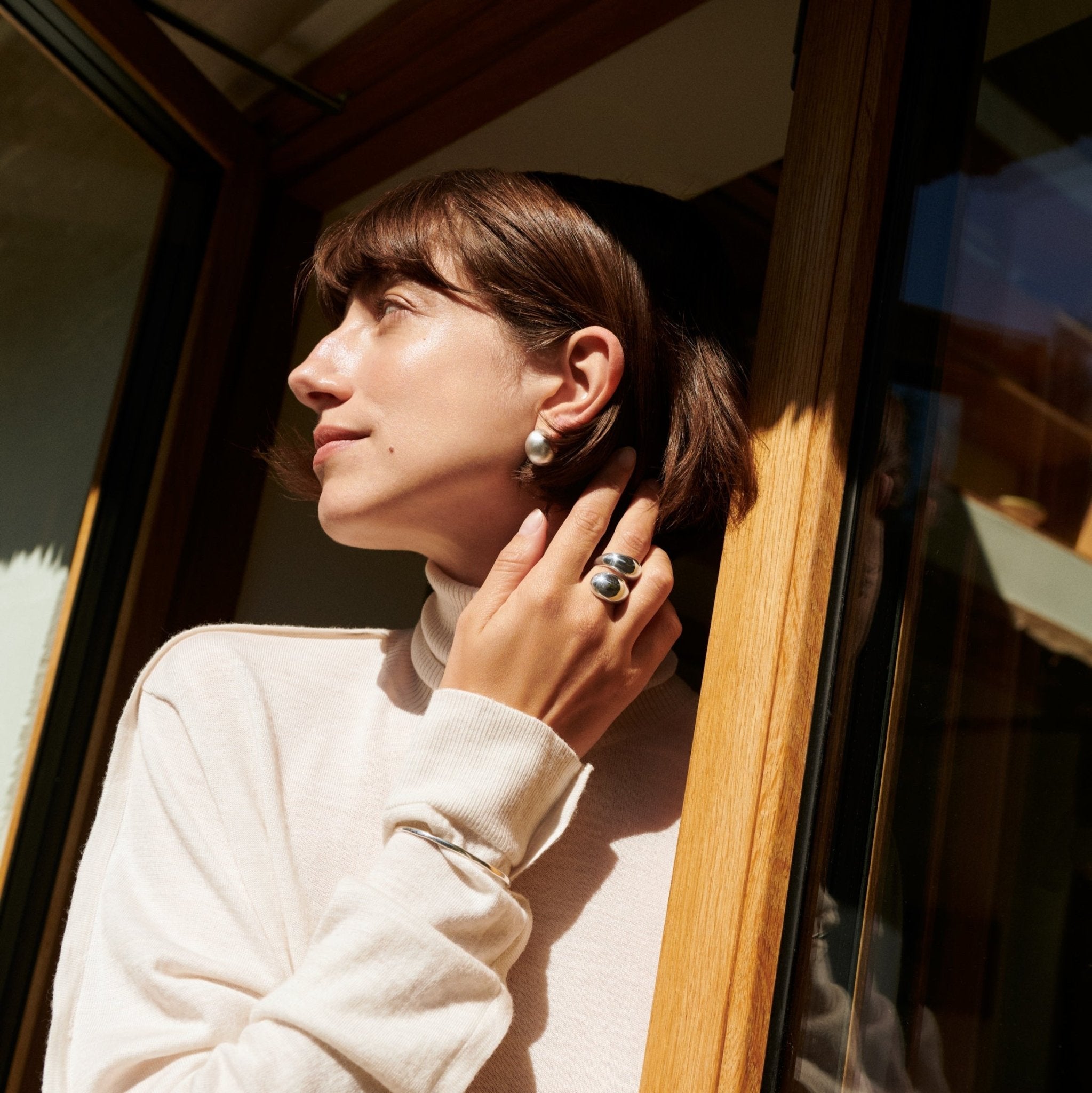 Pernille Corydon Ohrringe Echo Hoops, versilbert