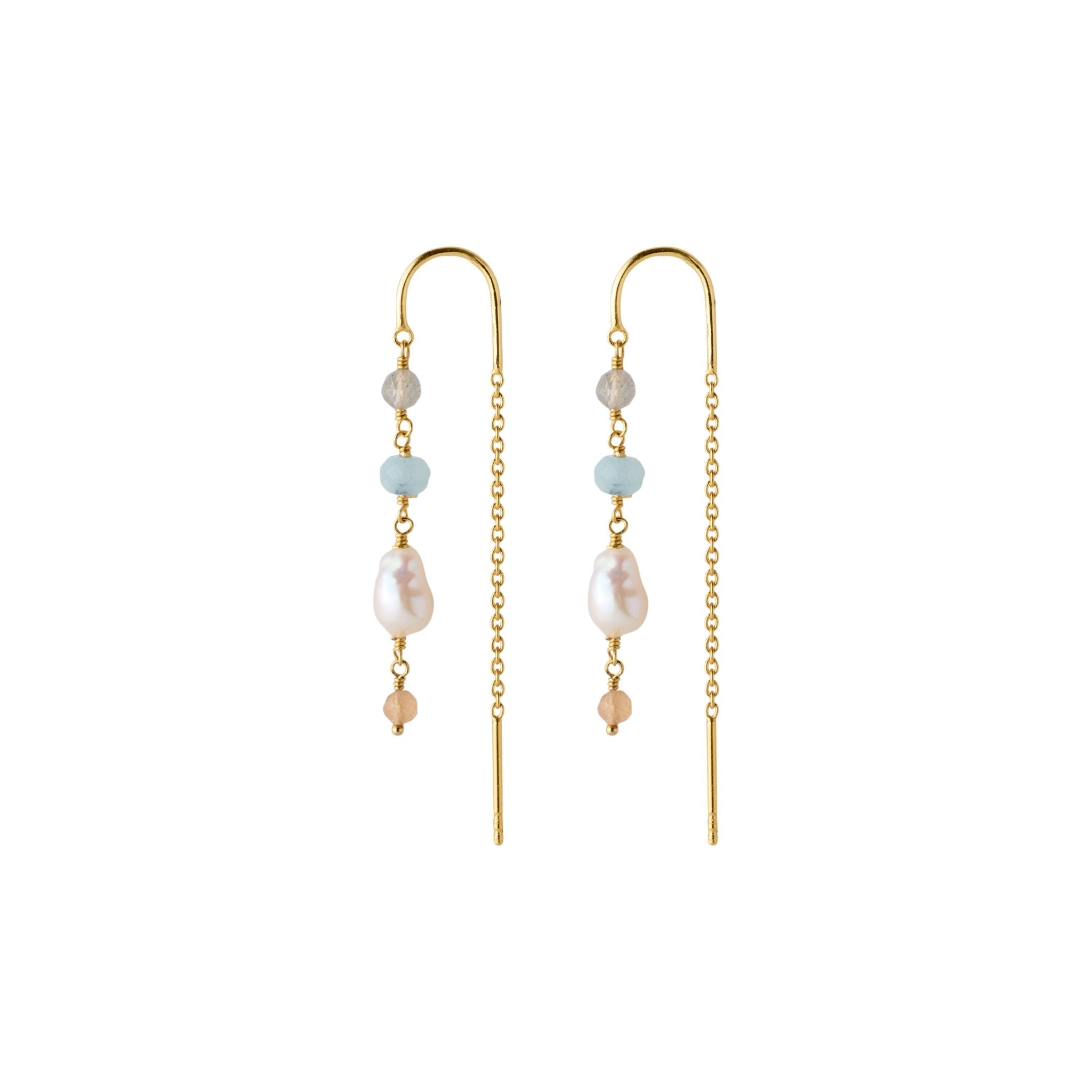 Pernille Corydon Ohrringe Mellow Blue, vergoldet