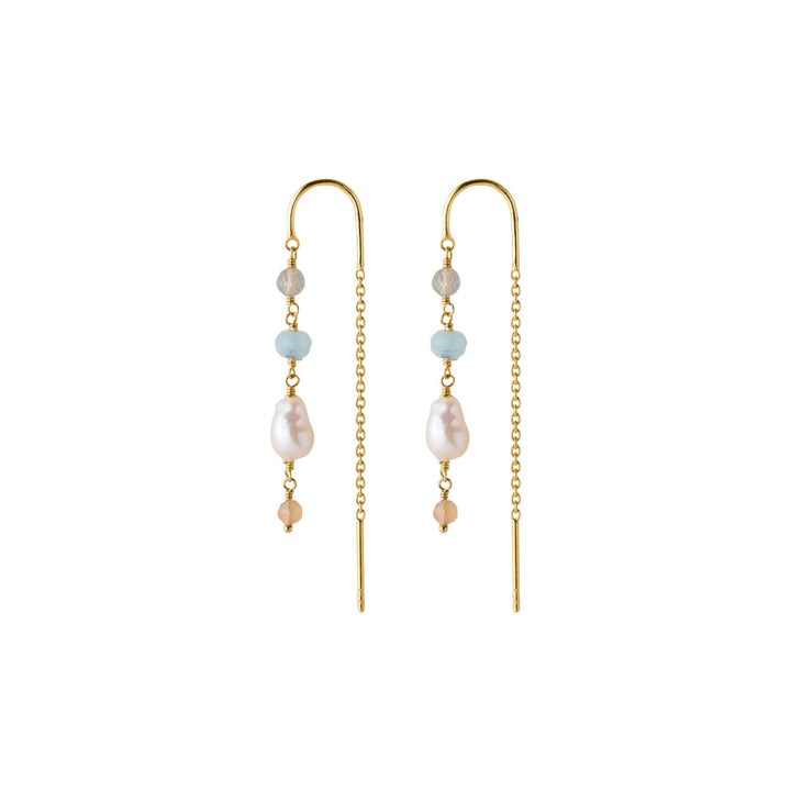 Pernille Corydon Ohrringe Mellow Blue, vergoldet
