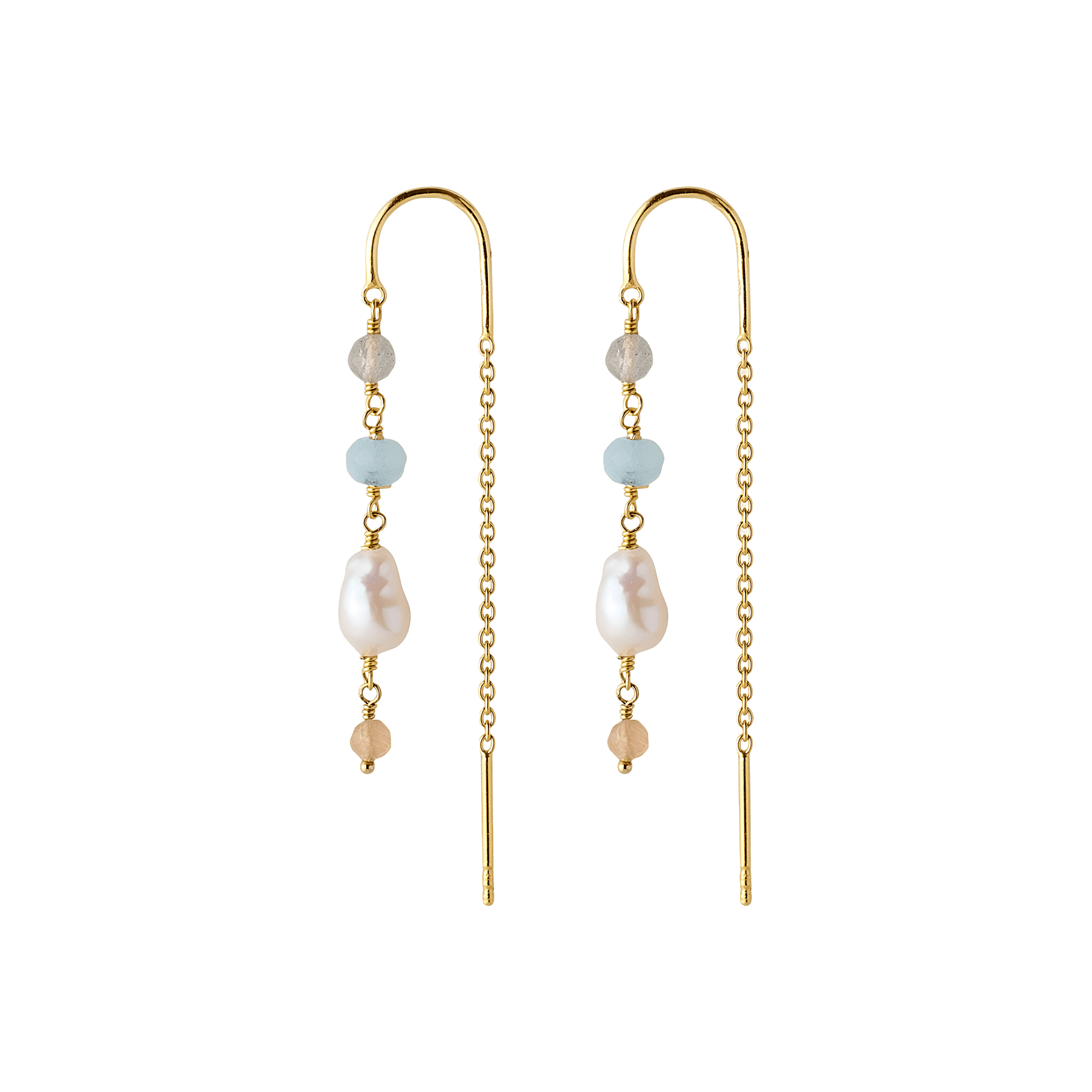 Pernille Corydon Ohrringe Mellow Blue, vergoldet