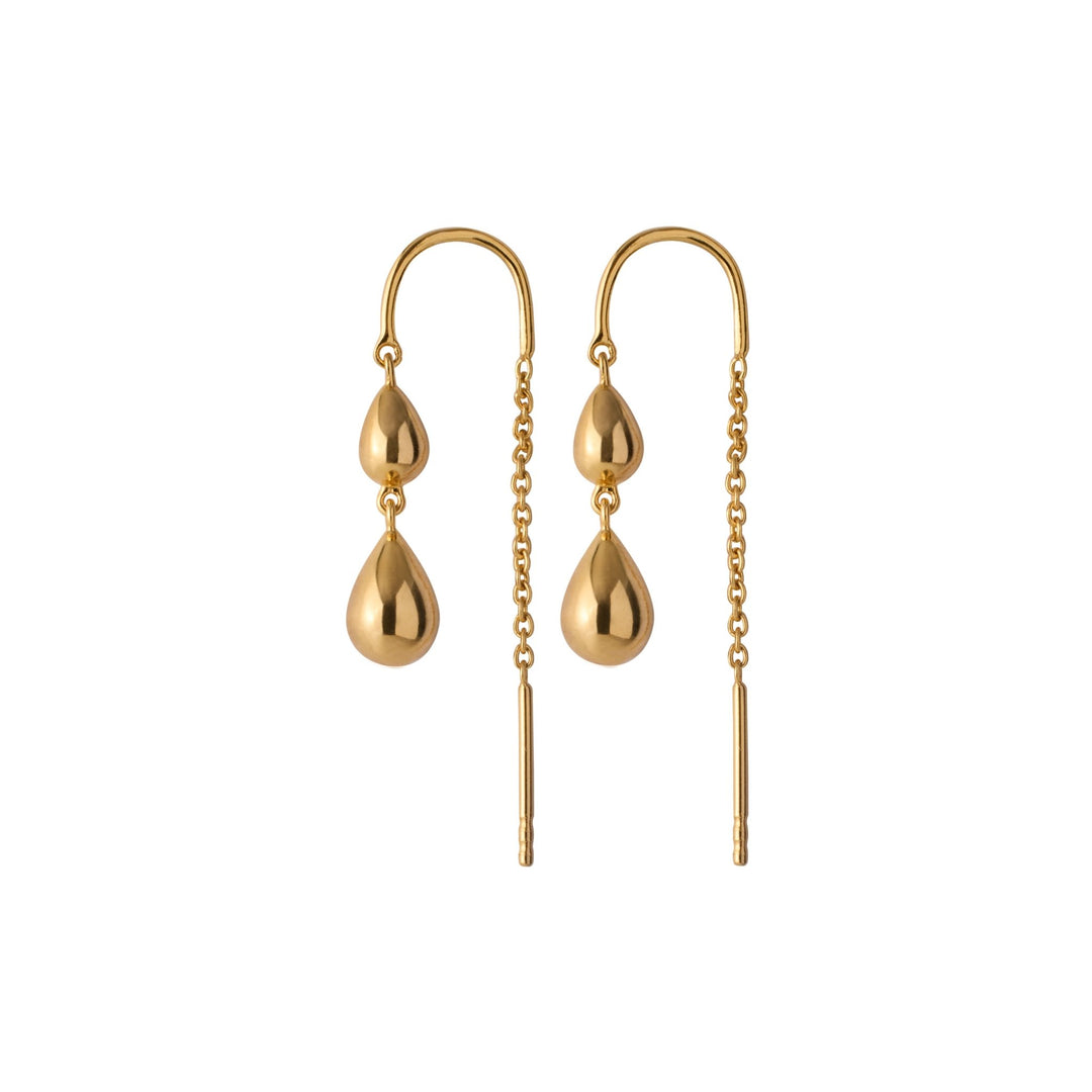 Pernille Corydon Ohrringe Rain Earchains, vergoldet
