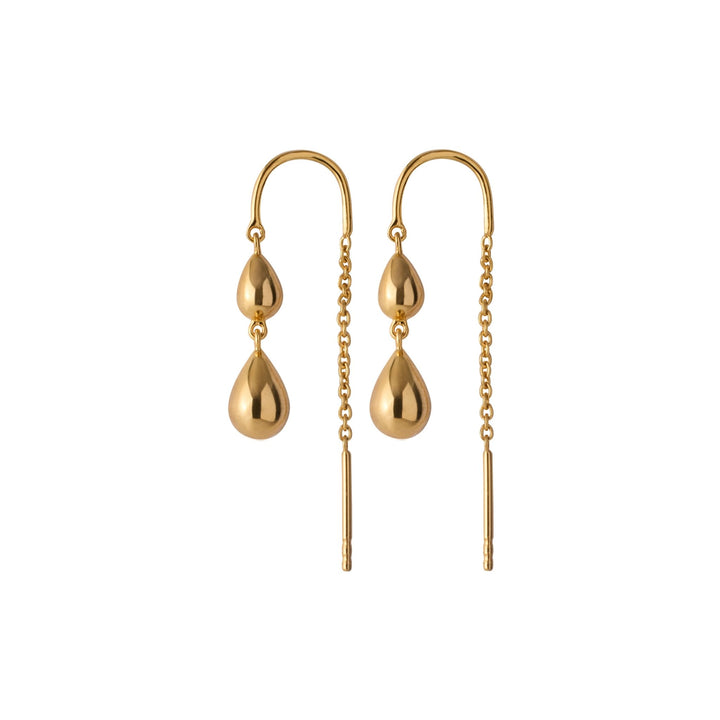 Pernille Corydon Ohrringe Rain Earchains, vergoldet