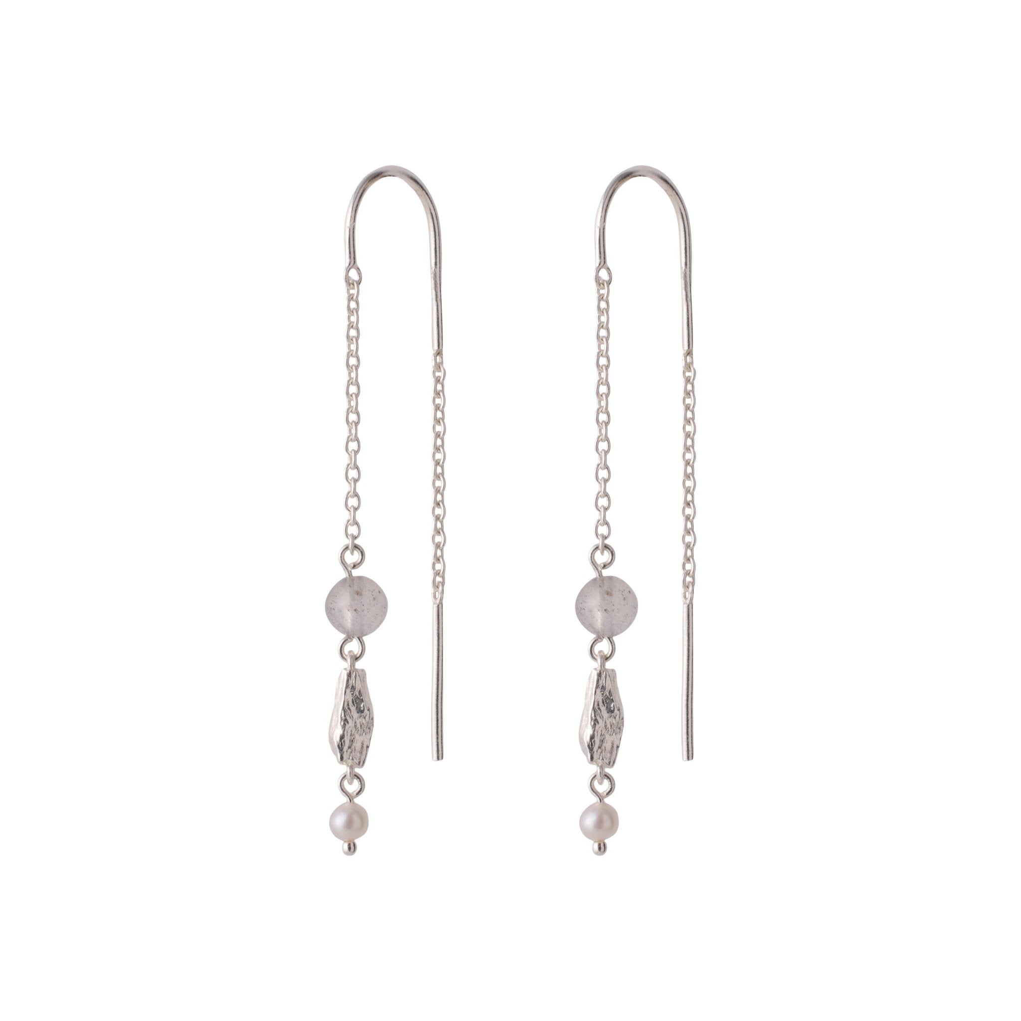 Pernille Corydon Ohrringe Soft Sky Earchains, Silber
