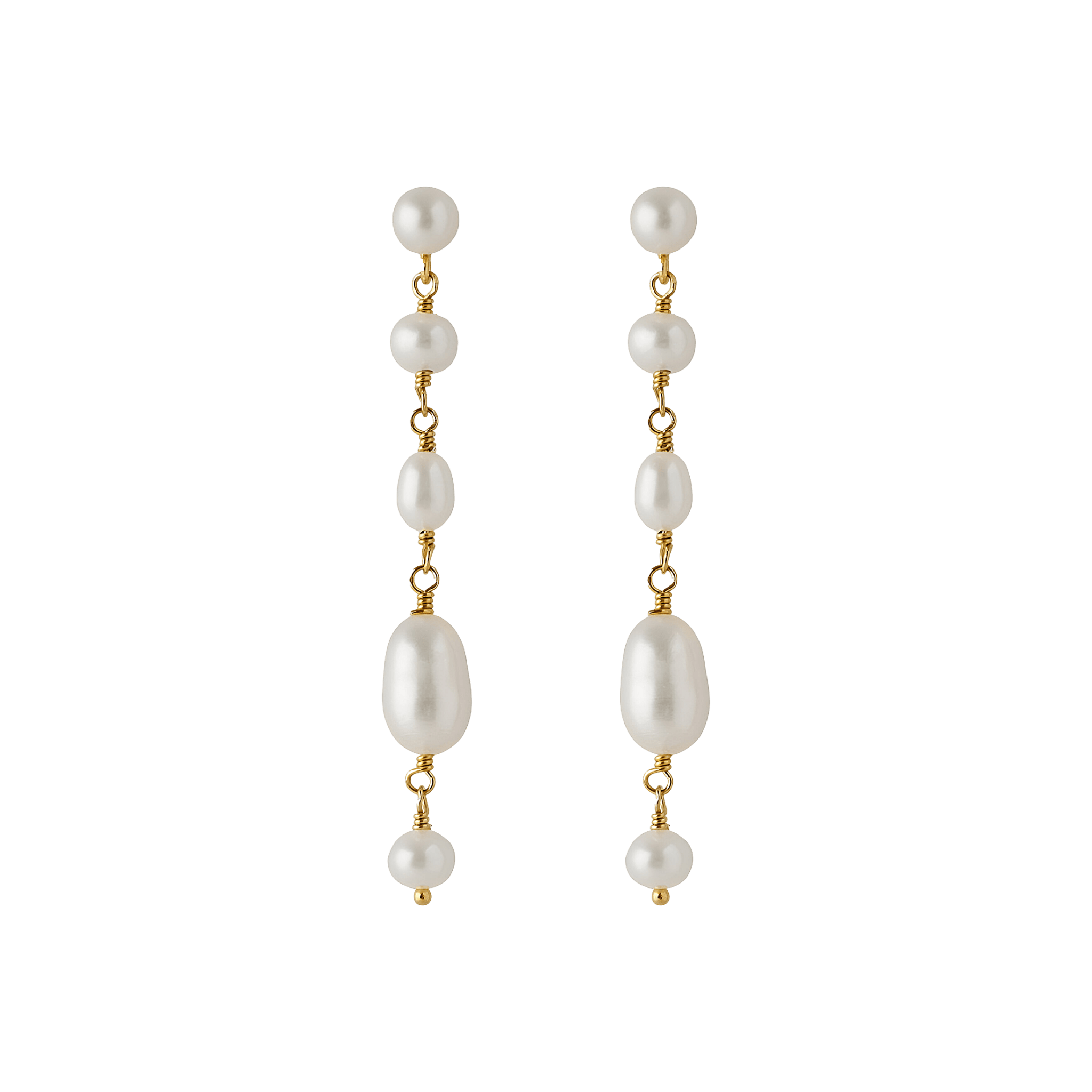 Pernille Corydon Ohrringe White Dreams, vergoldet