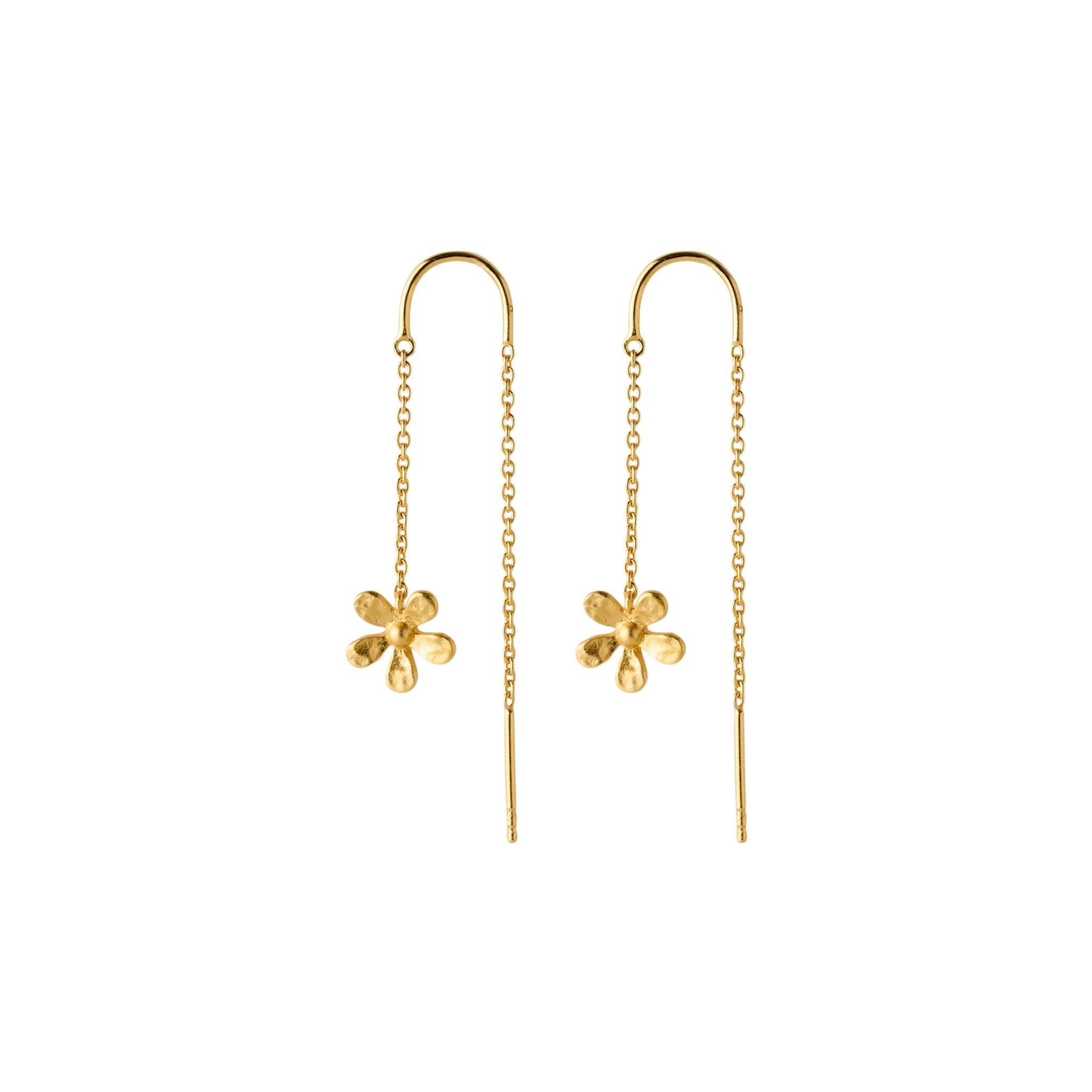 Pernille Corydon Ohrringe Wild Poppy Earchains, vergoldet