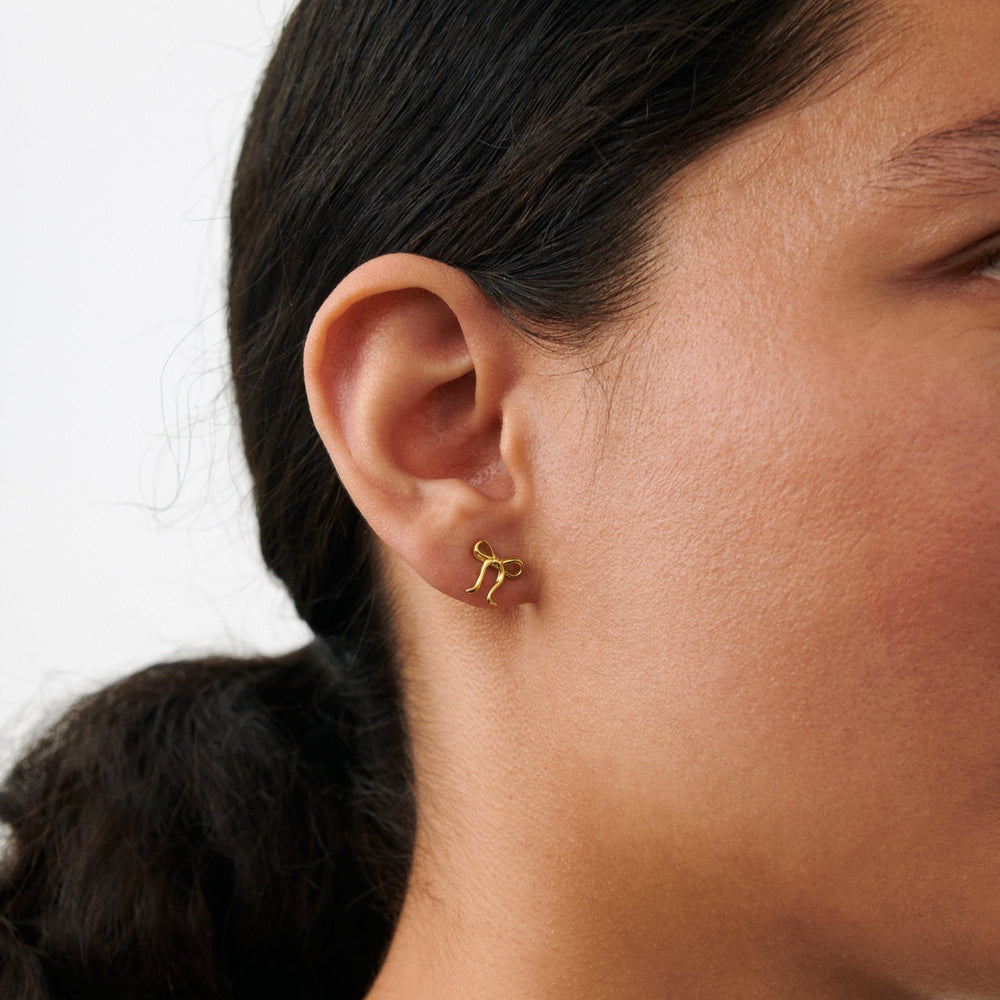 Pernille Corydon Ohrstecker Bow, Silber