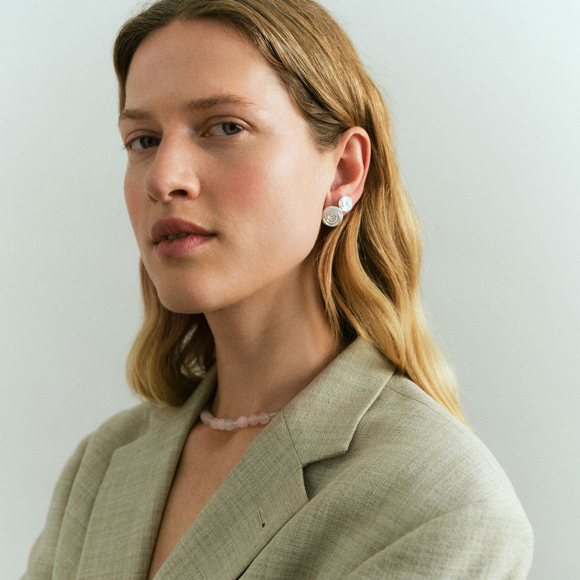 Pernille Corydon Ohrstecker Rose, Silber