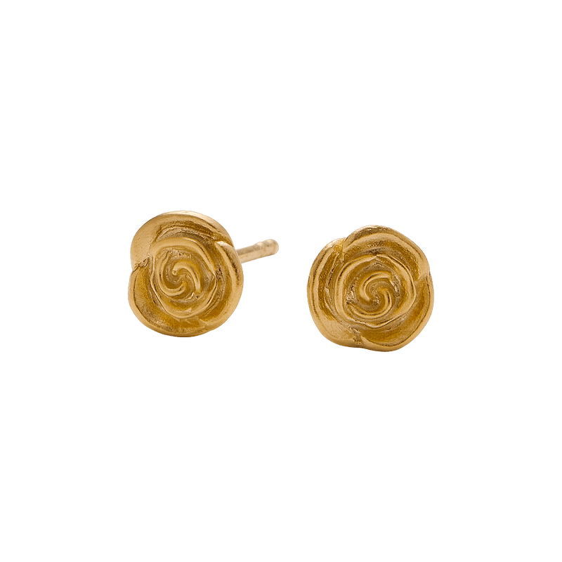 Pernille Corydon Ohrstecker Small Rose, vergoldet