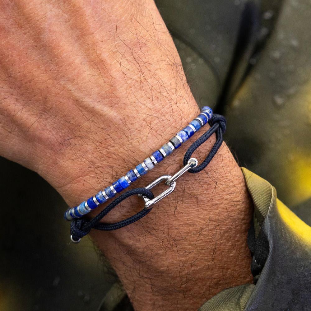 Pig & Hen Armband Daunting Dean, Navy/Silver