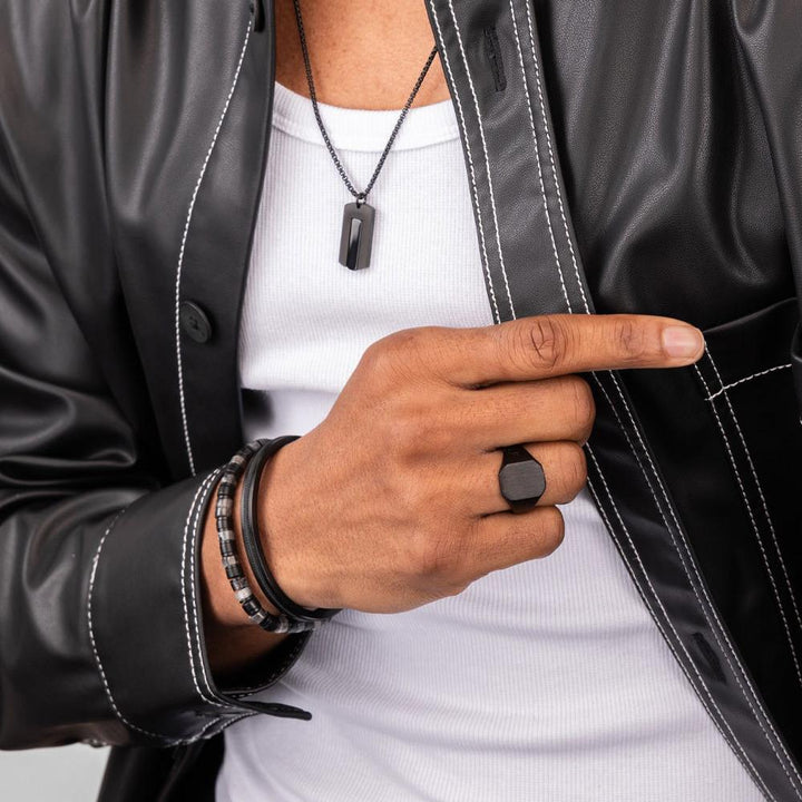 Pig & Hen Ring Signet Classic, Black