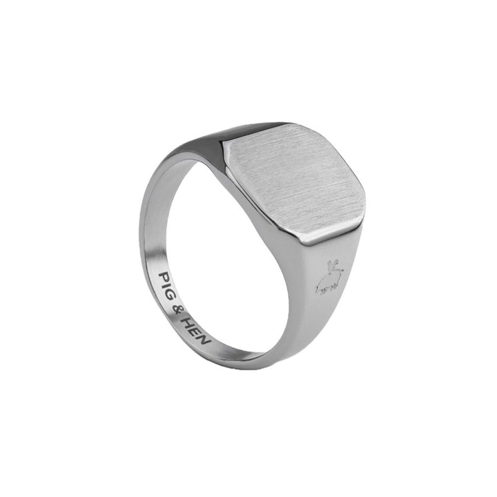 Pig & Hen Ring Signet Classic, Edelstahl