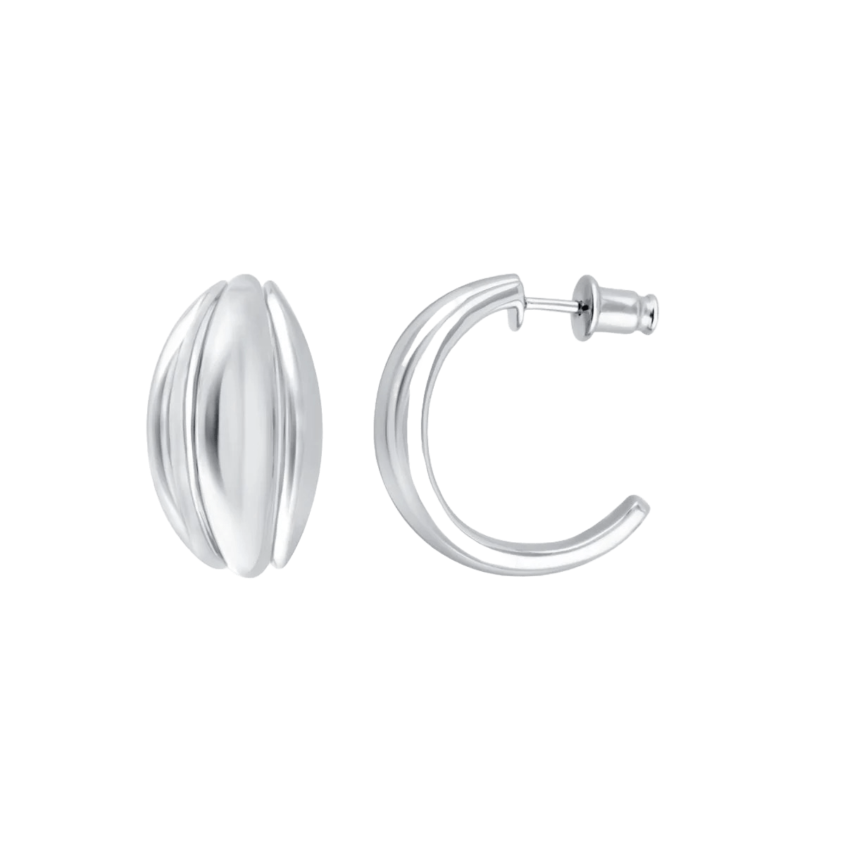 Pukka Berlin Creolen Bolla Half, Silber