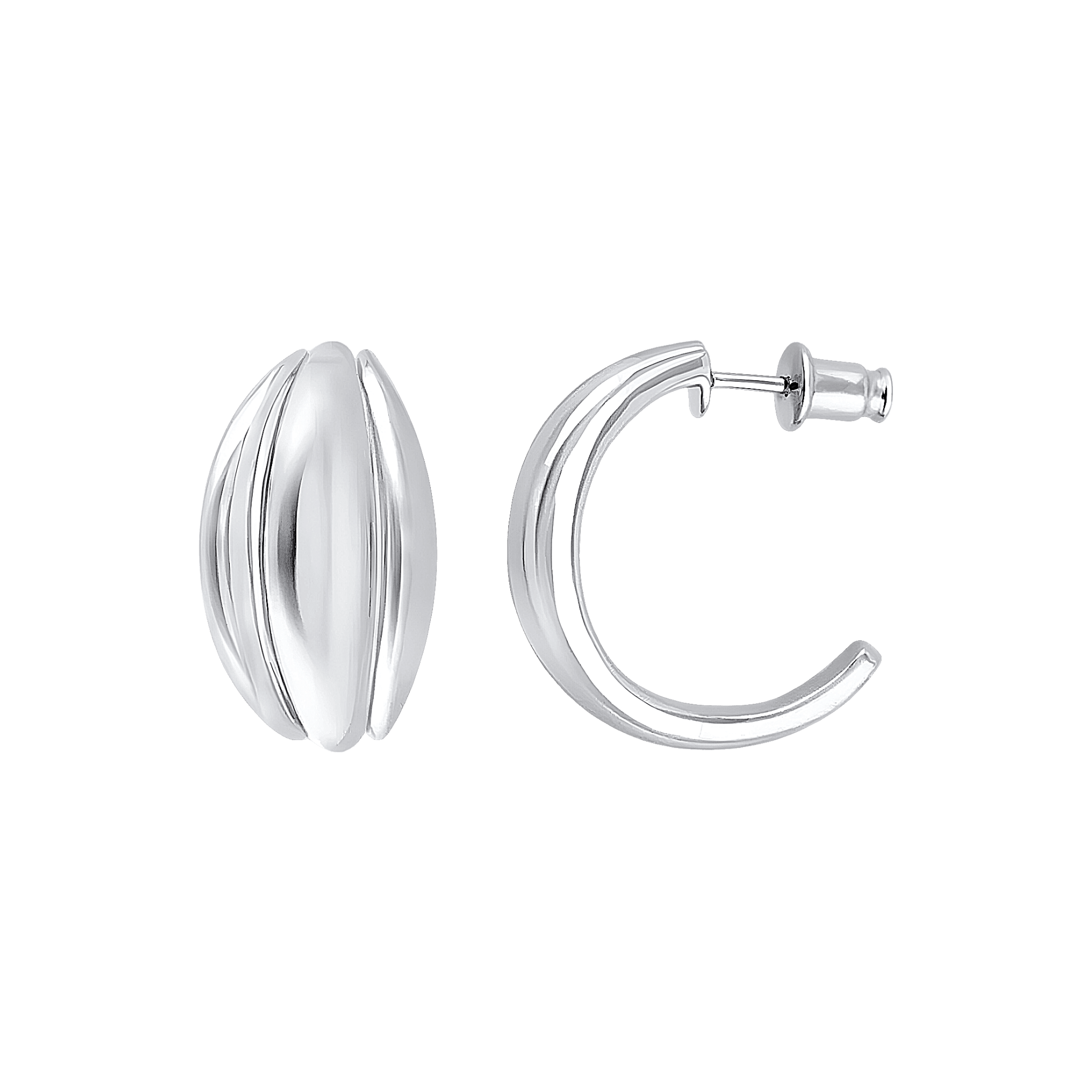 Pukka Berlin Creolen Bolla Half, Silber