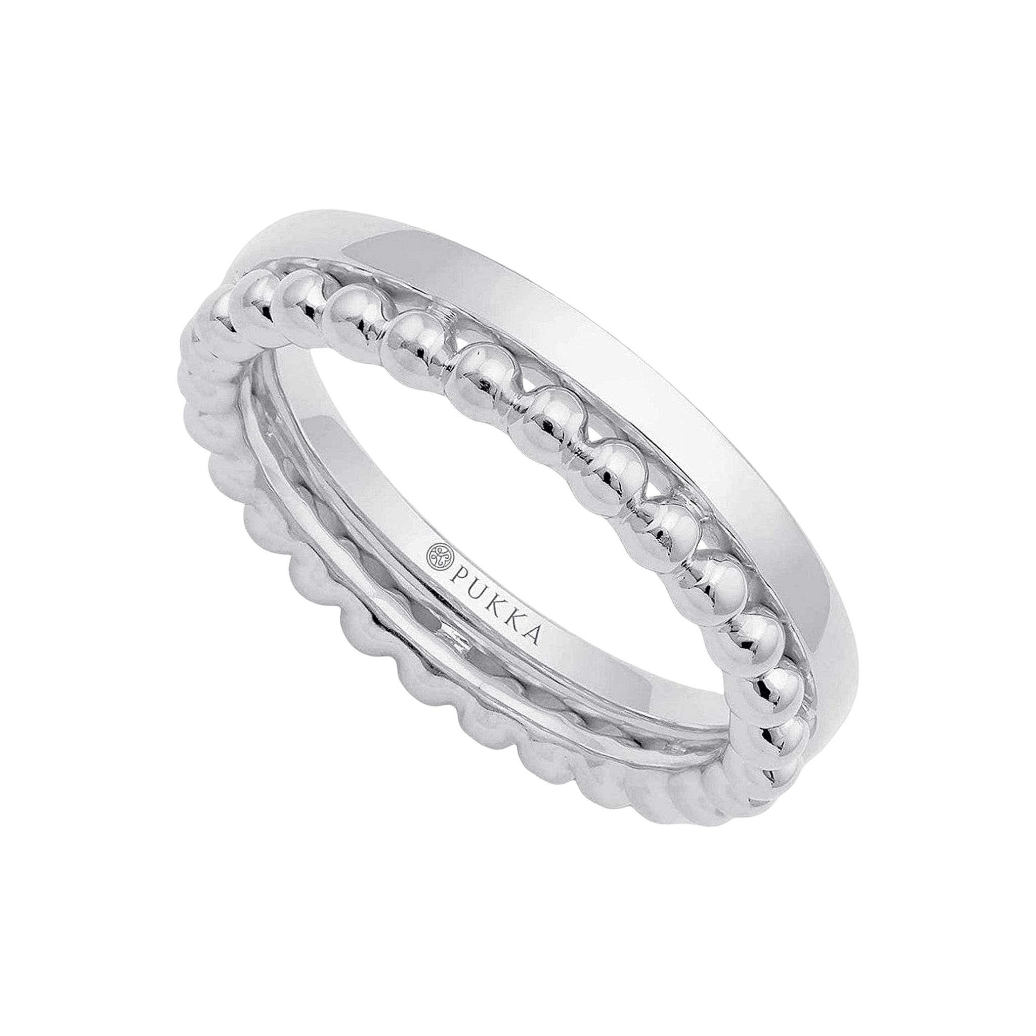 Pukka Berlin Ring Jodhpur Double Bead, Silber